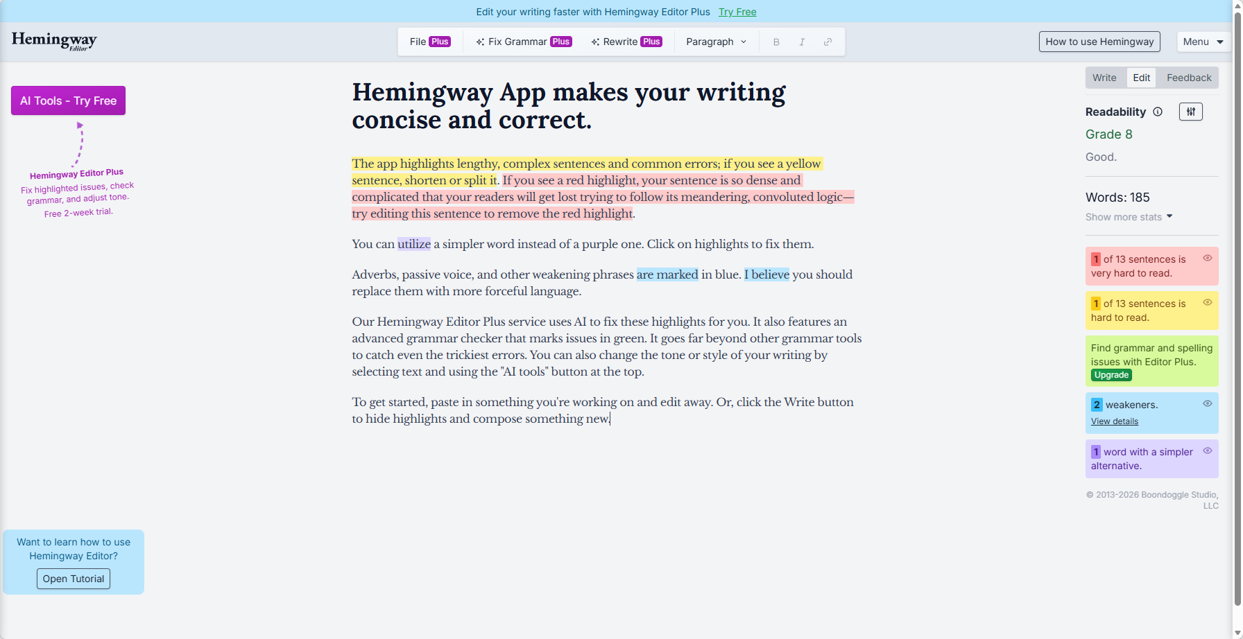 Hemingway Editor