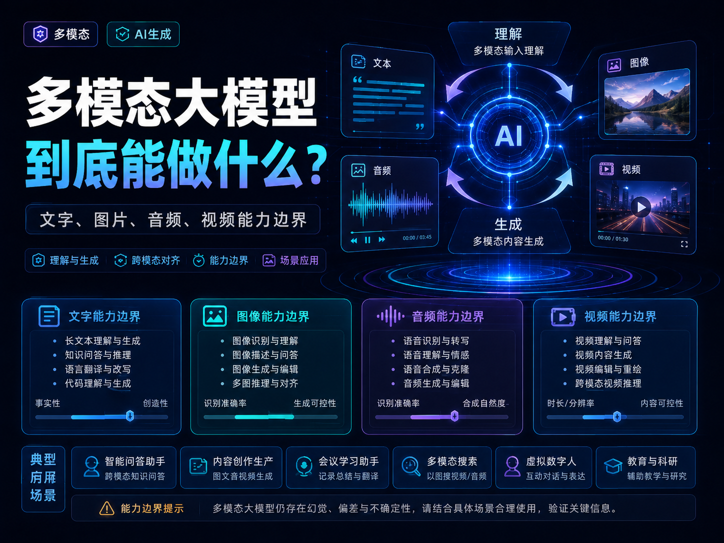 多模态大模型到底能做什么？文字、图片、音频、视频能力边界