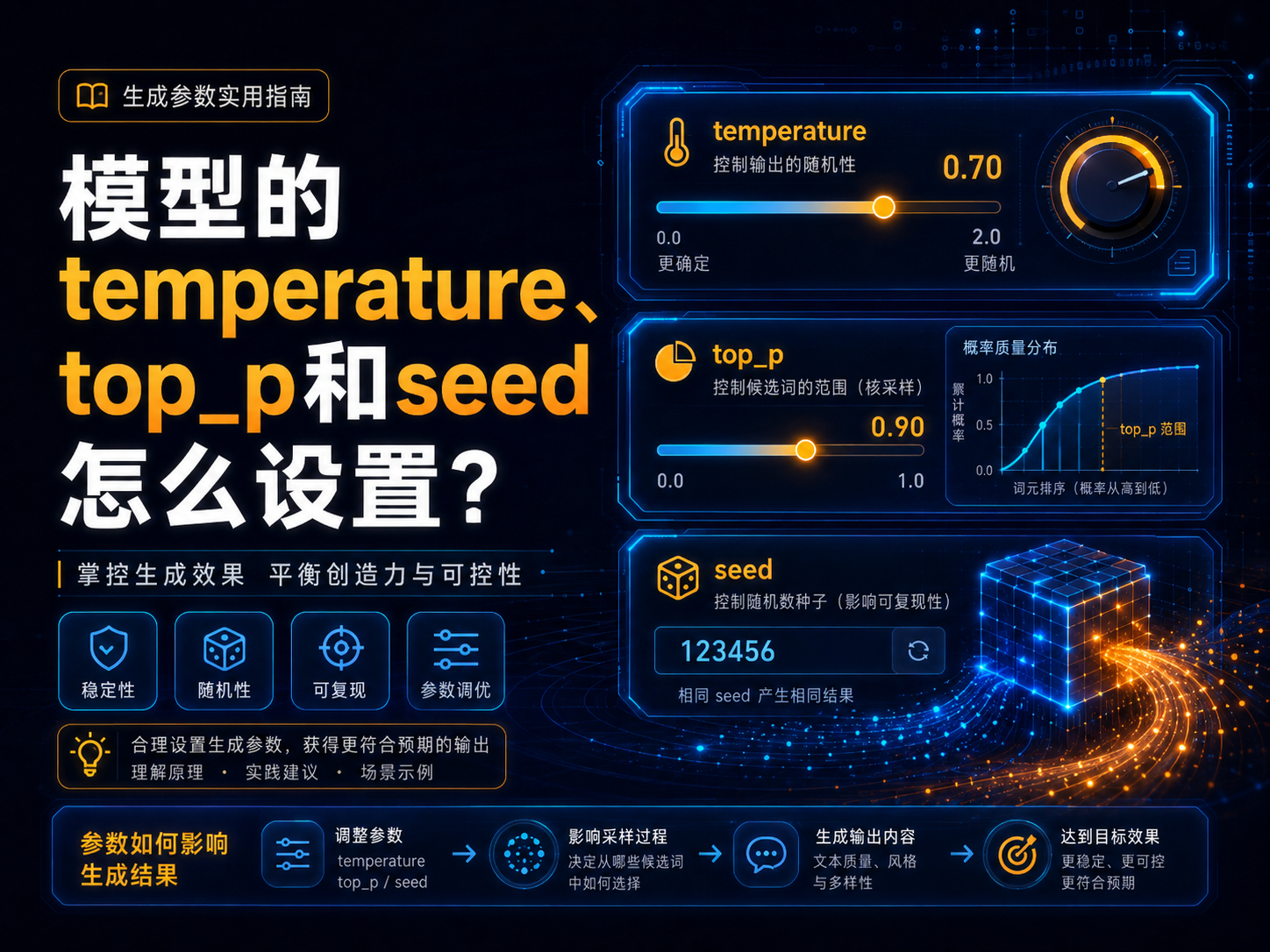模型的temperature、top_p和seed怎么设置？生成参数实用指南