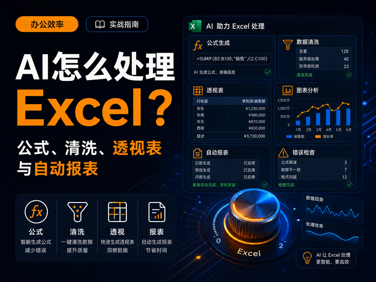 AI怎么帮你处理Excel？公式、清洗、透视表与自动报表