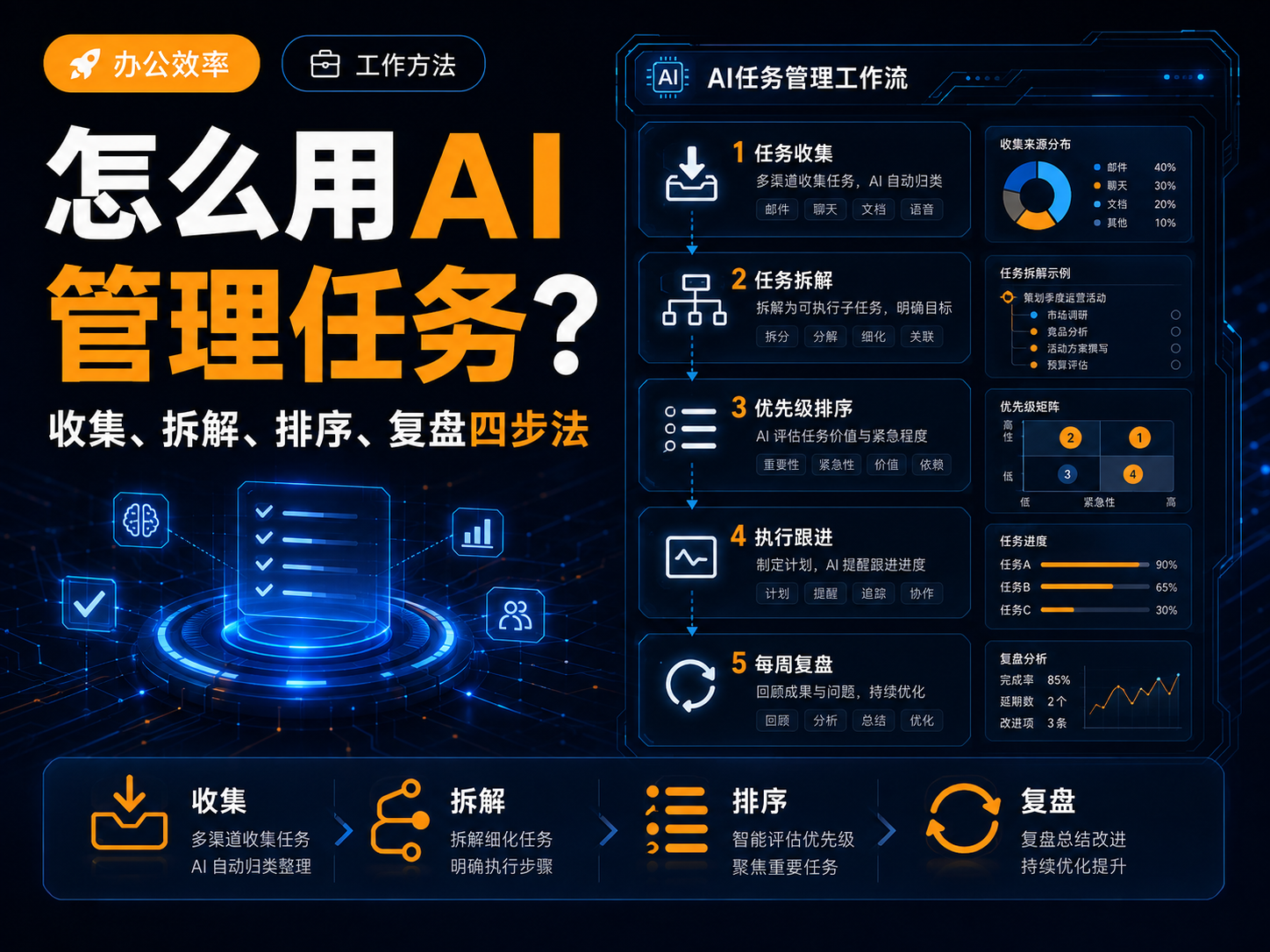怎么用AI管理任务？收集、拆解、排序、复盘四步法