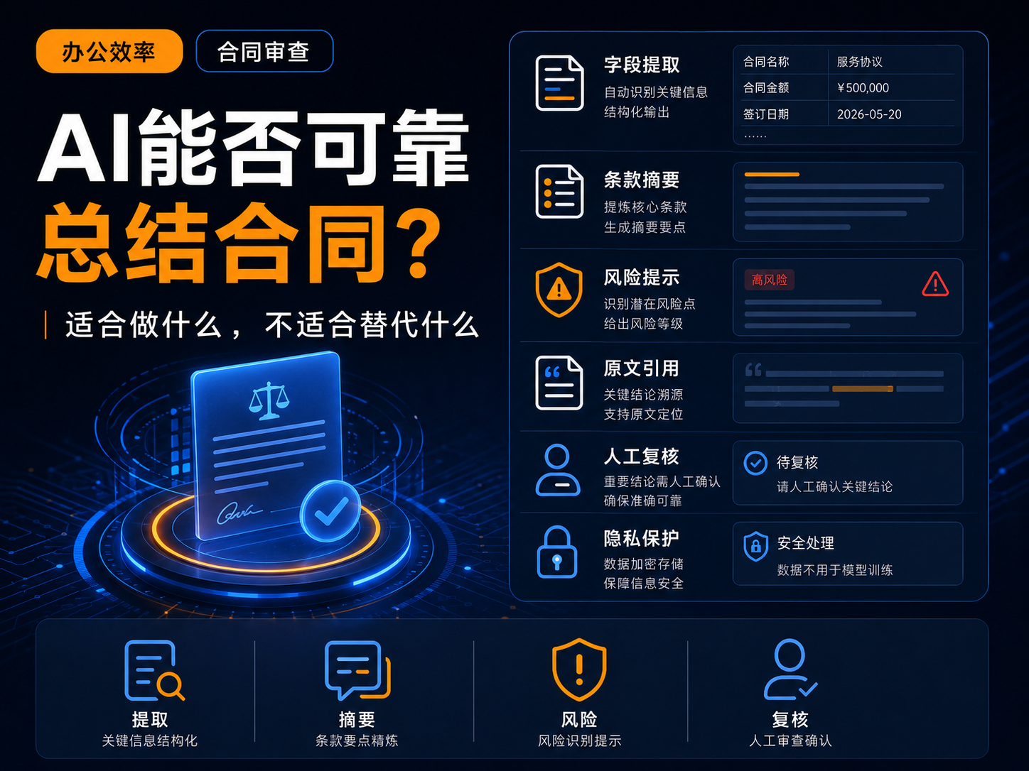 AI能否可靠总结合同？适合做什么、不适合替代什么