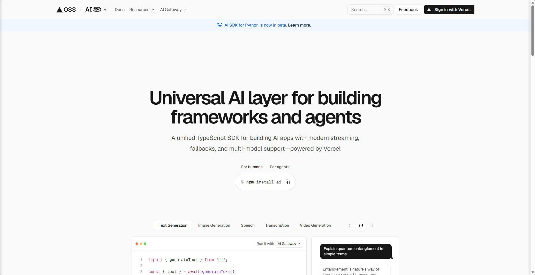 Vercel AI SDK