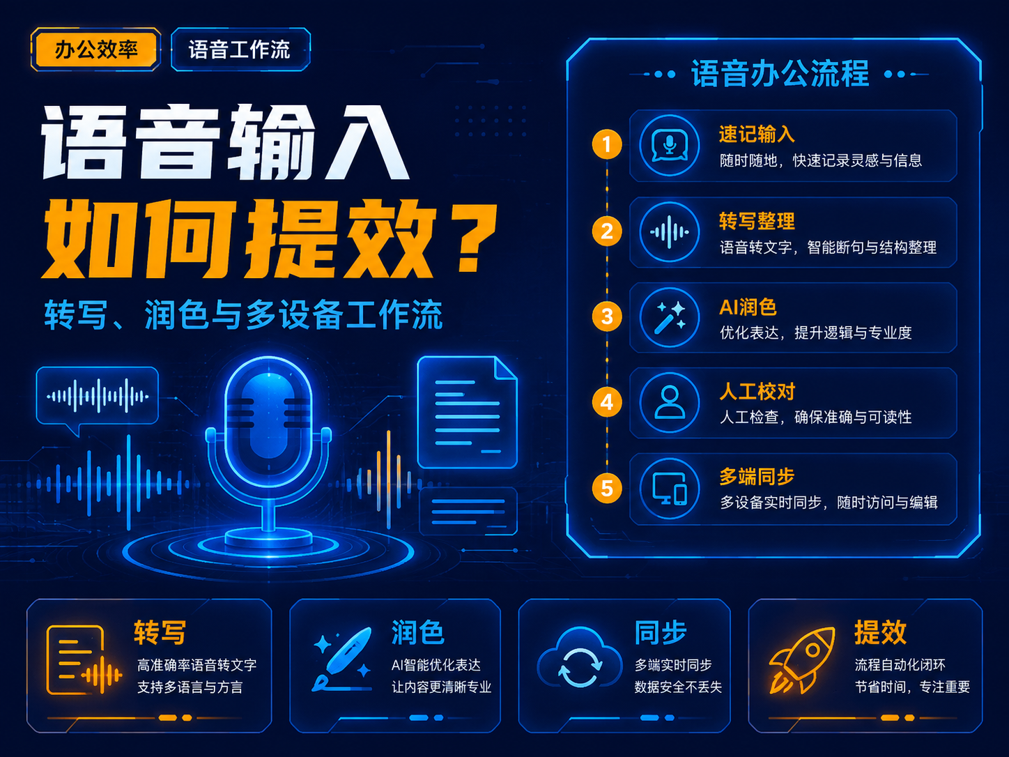 语音输入如何提升办公效率？转写、润色与多设备工作流