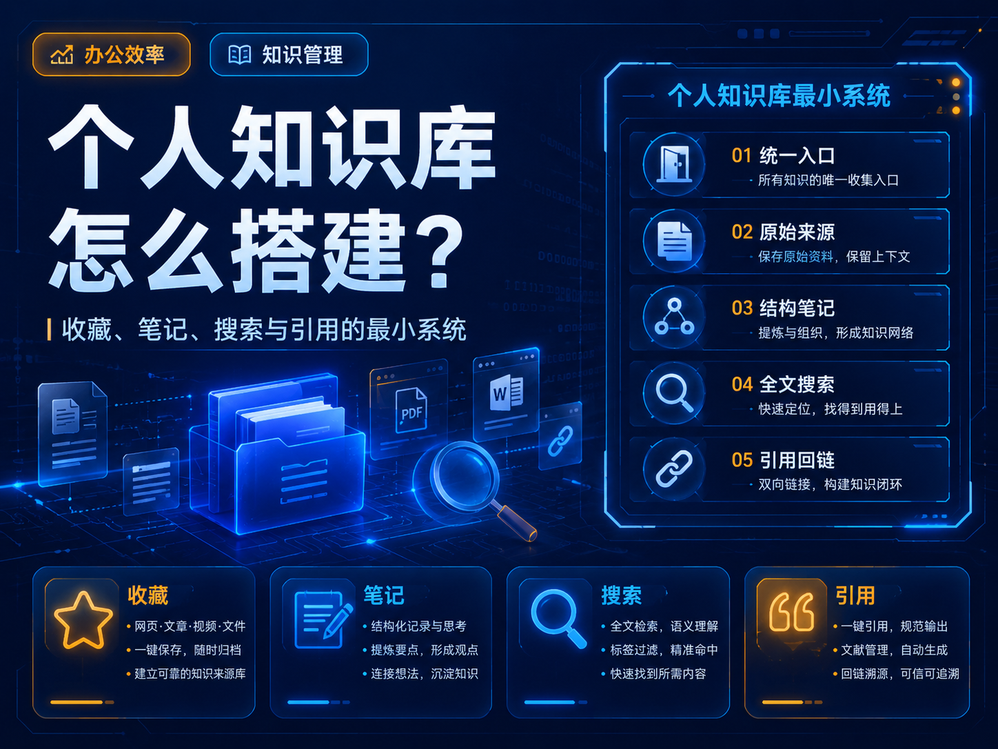 个人知识库怎么搭建？收藏、笔记、搜索与引用的最小系统