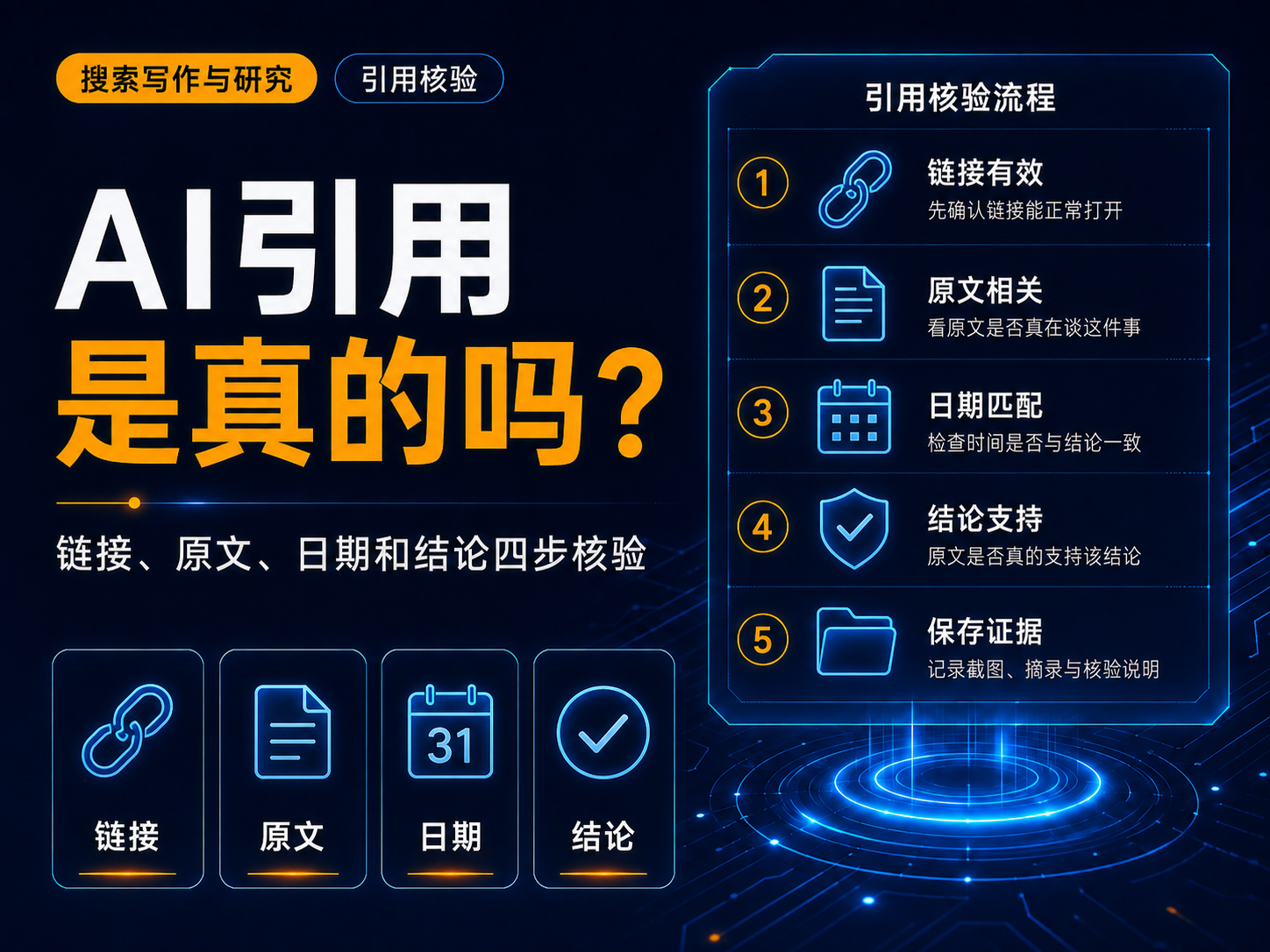 AI给出的引用是真的吗？链接、原文、日期和结论四步核验