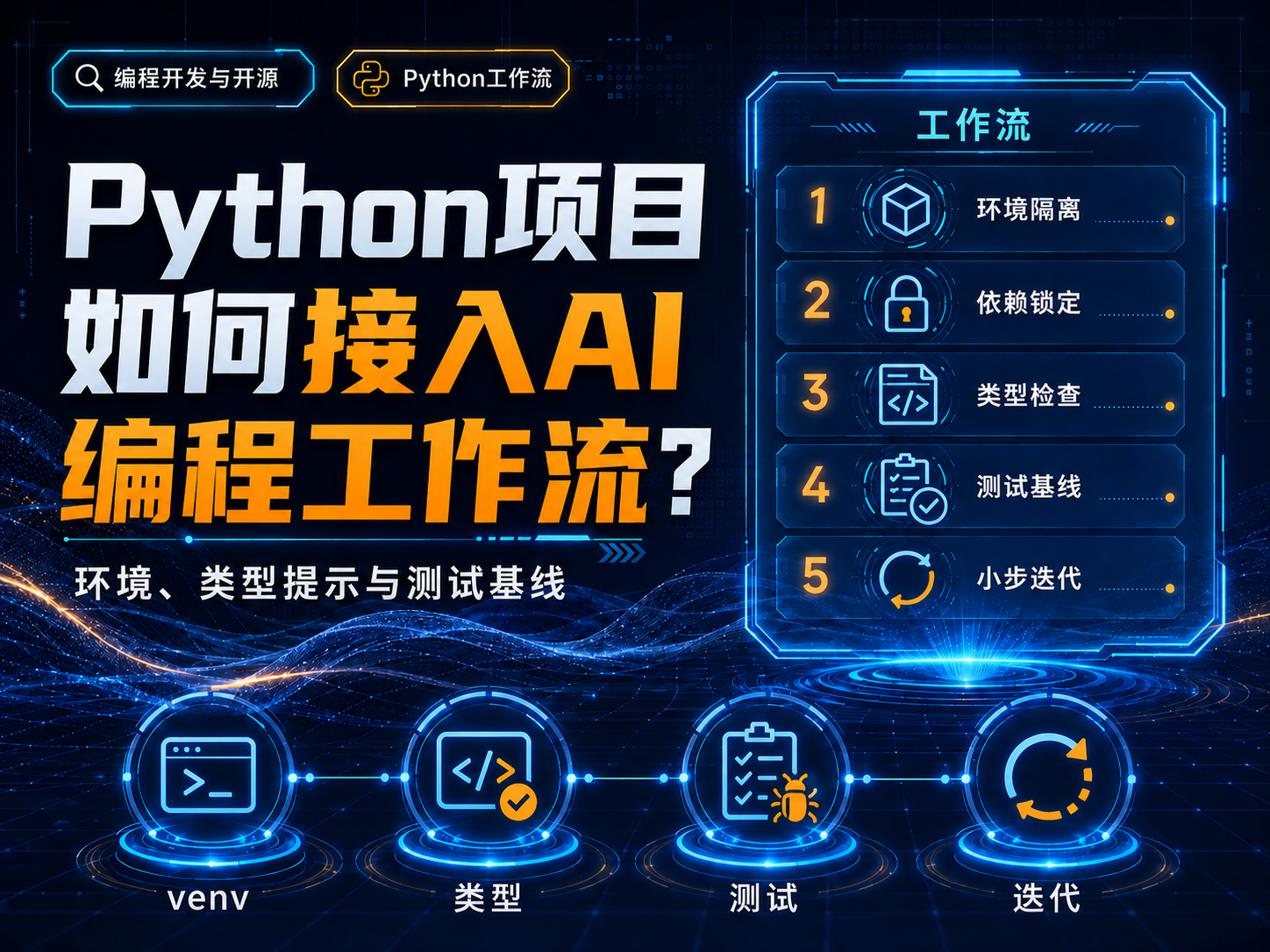 Python项目如何接入AI编程工作流？环境、类型与测试