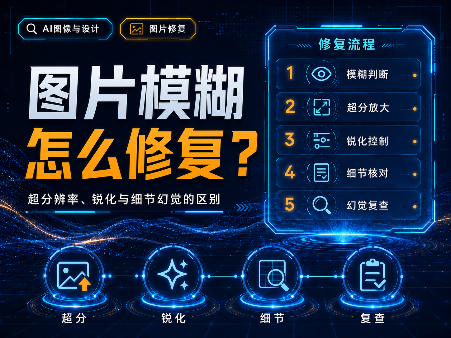 图片模糊怎么修复？超分辨率、锐化与细节幻觉的区别