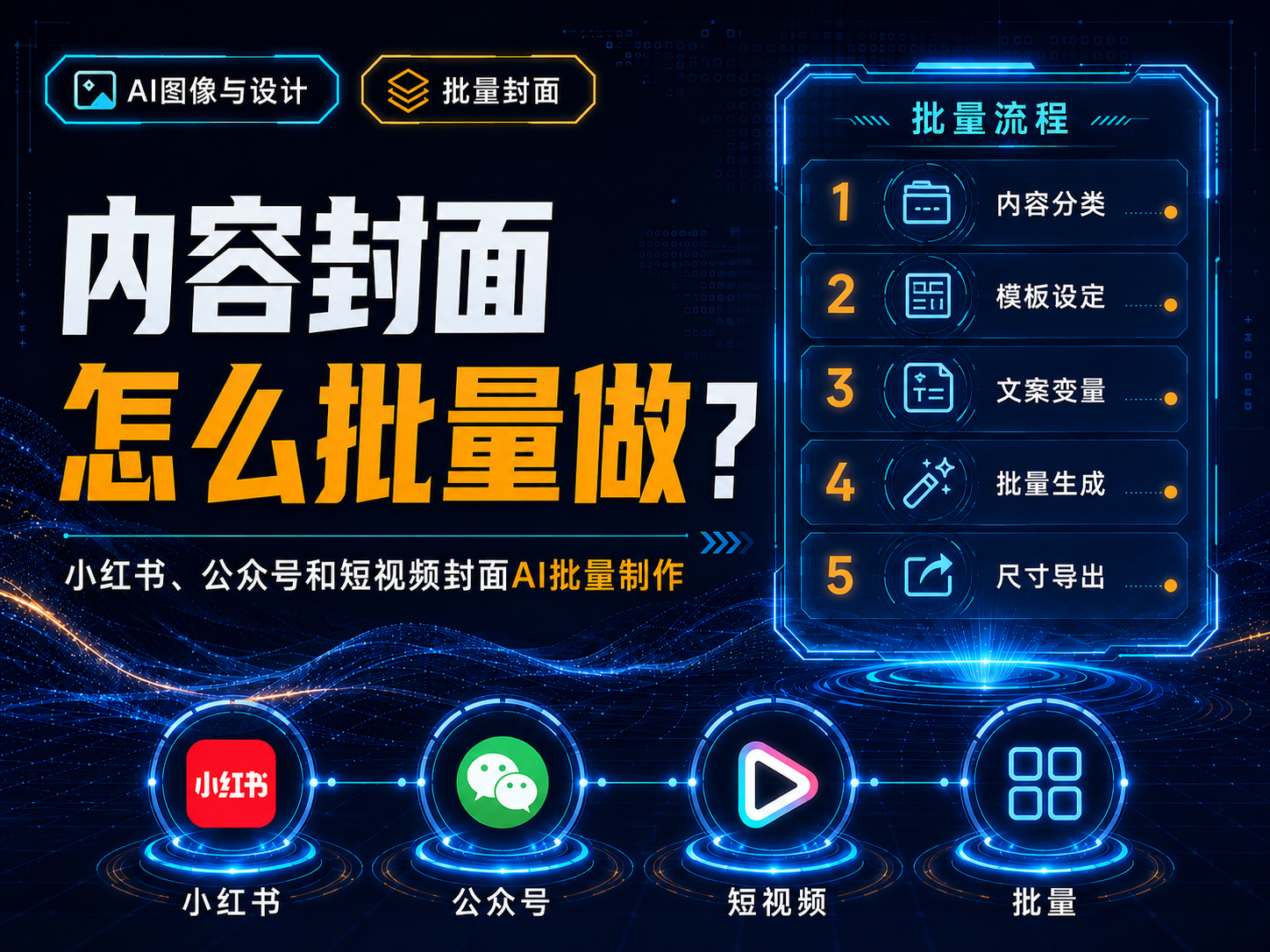 小红书、公众号和短视频封面怎么用AI批量制作