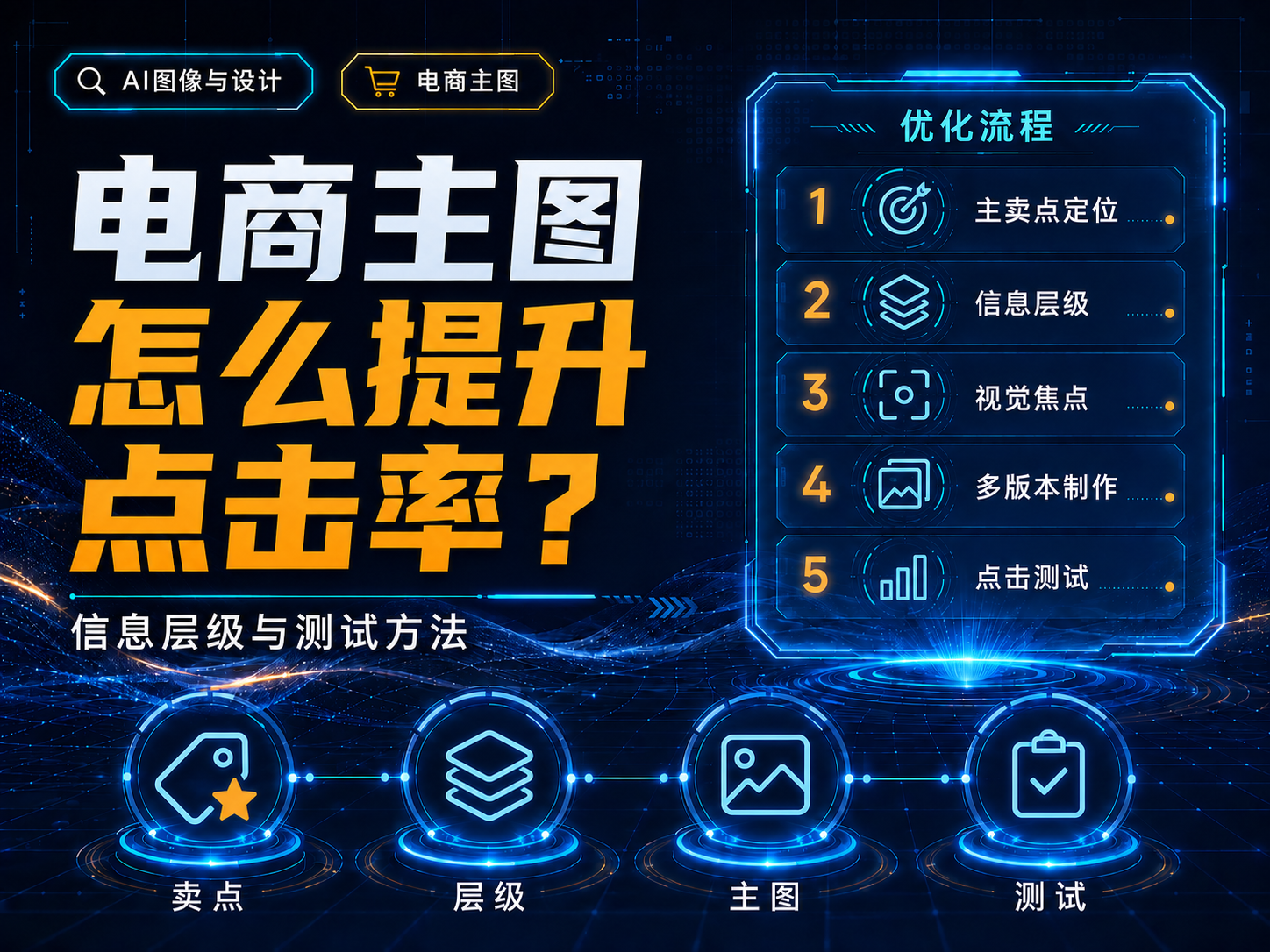 电商主图怎么用AI提升点击率？信息层级与测试方法