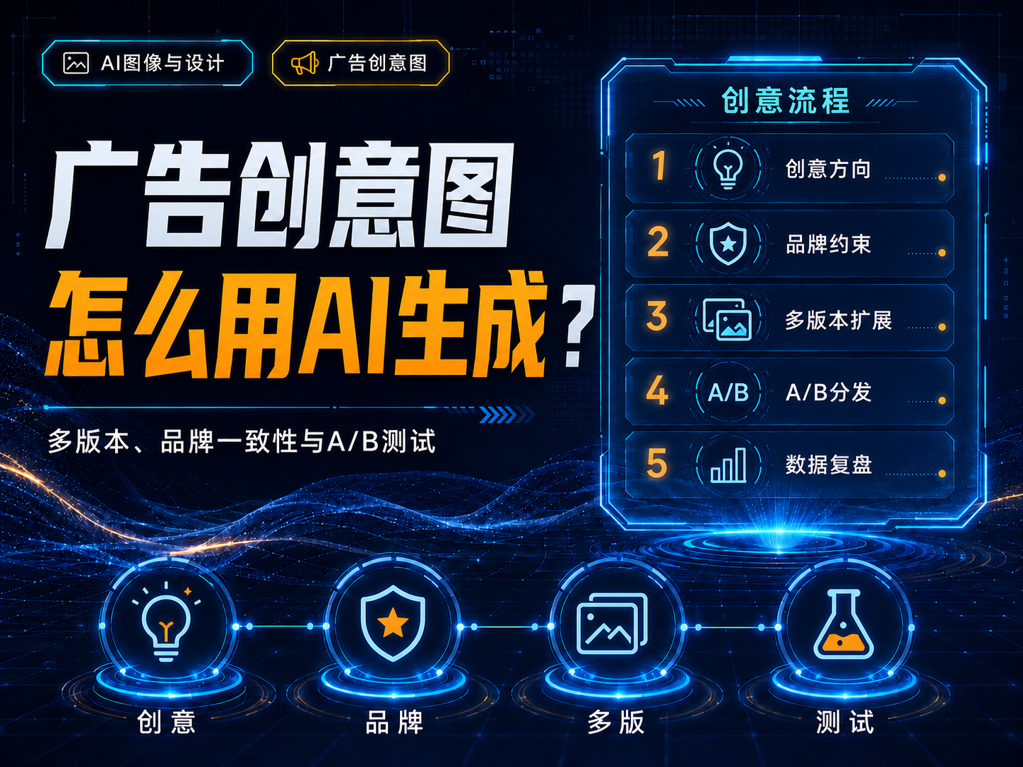 广告创意图怎么用AI生成？多版本、品牌一致性与A/B测试