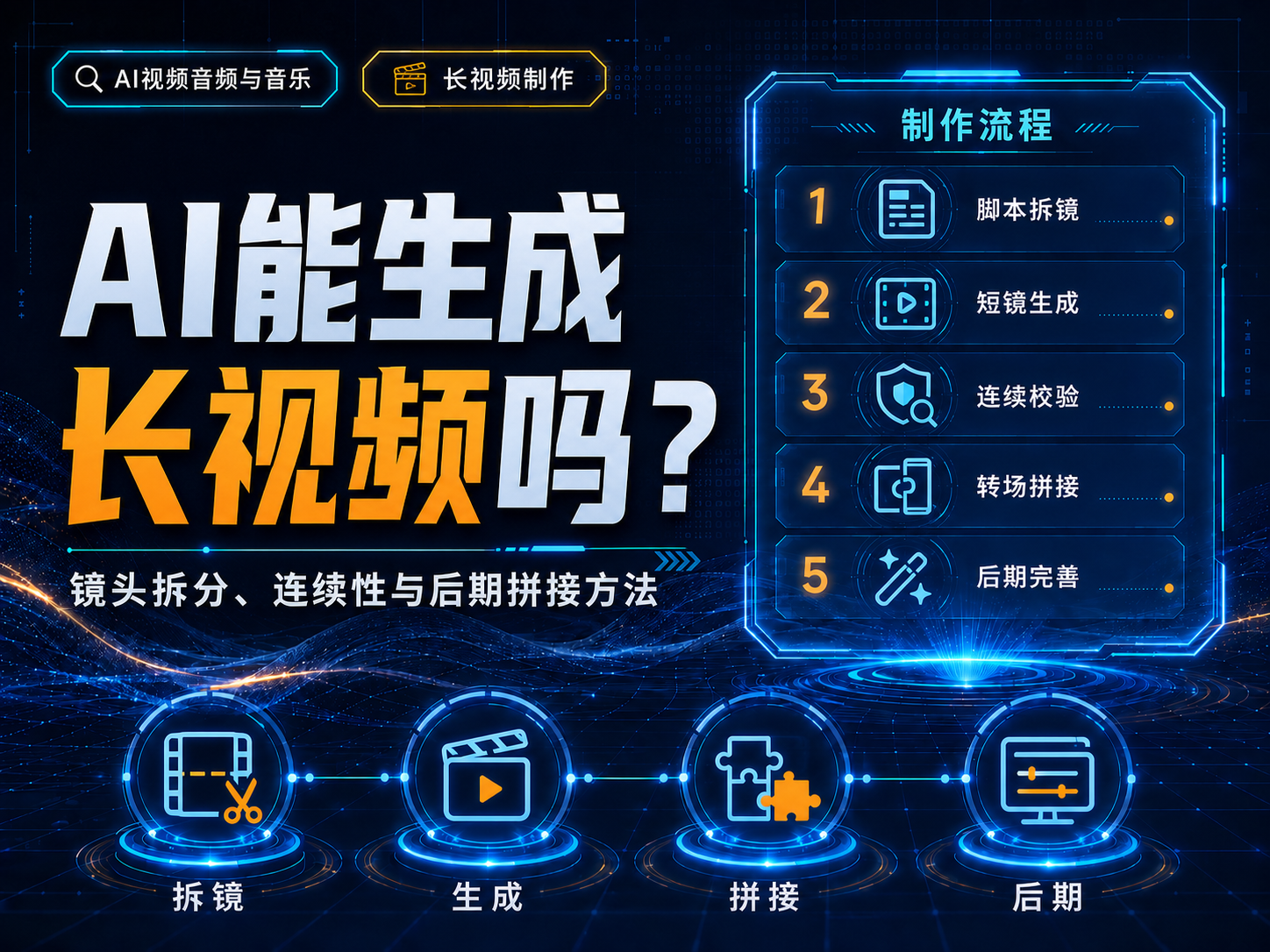 AI能生成长视频吗？镜头拆分、连续性与后期拼接方法