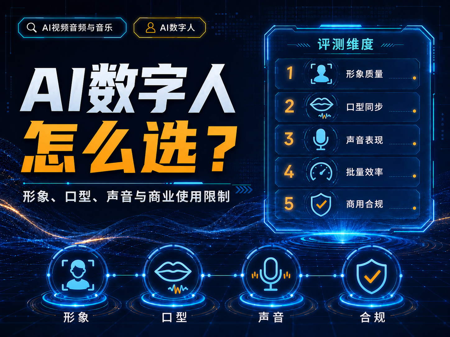 AI数字人怎么选？形象、口型、声音与商业使用限制