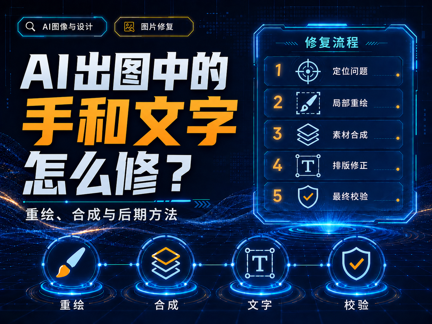 AI出图中的手和文字怎么修？重绘、合成与后期方法