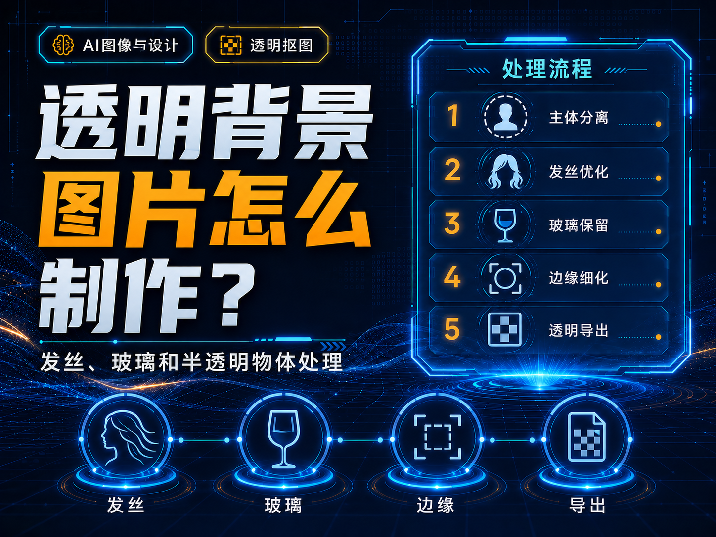 透明背景图片怎么制作？发丝、玻璃和半透明物体处理