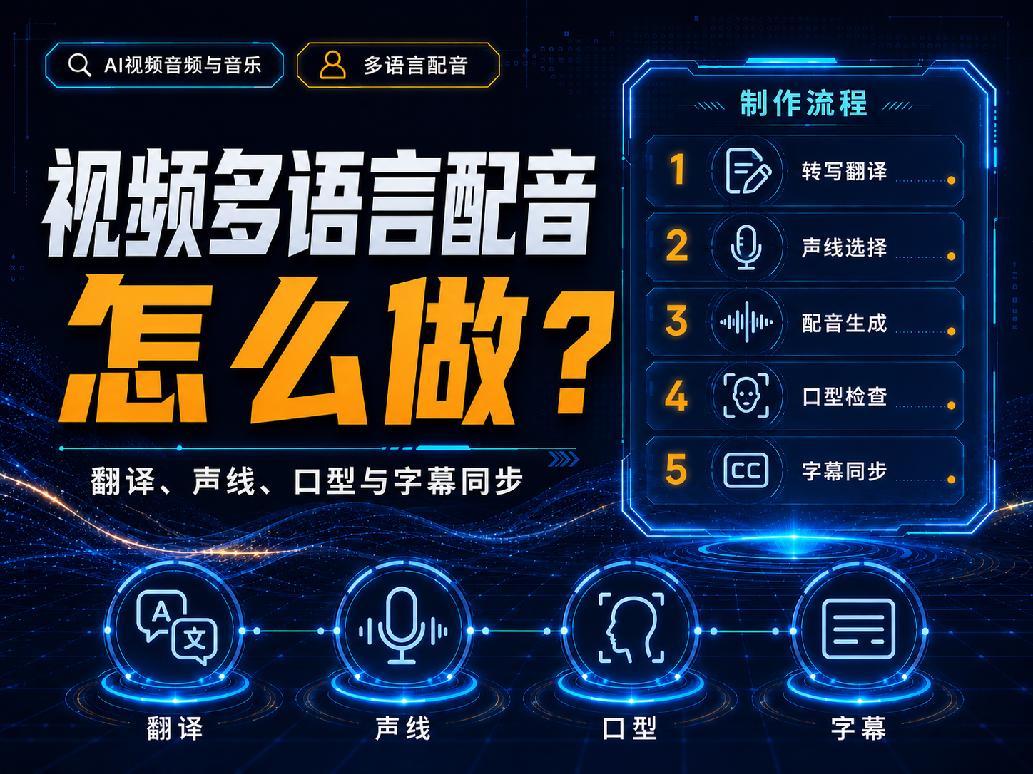 视频多语言配音怎么做？翻译、声线、口型与字幕同步