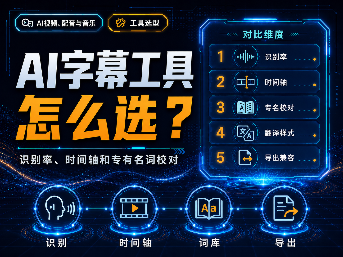 AI字幕工具怎么选？识别率、时间轴和专有名词校对