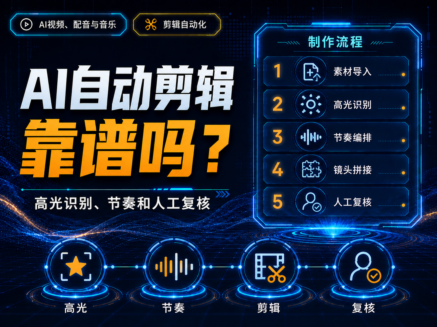 AI自动剪辑靠谱吗？高光识别、节奏和人工复核