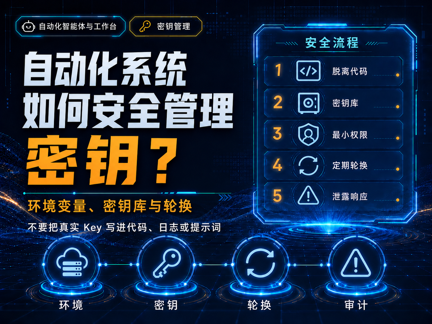 自动化系统如何安全管理密钥？环境变量、密钥库与轮换